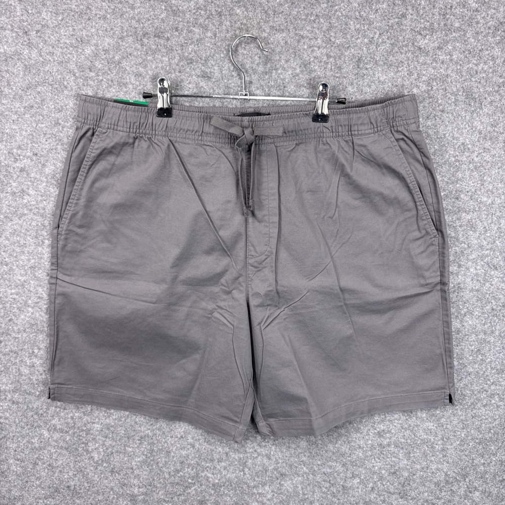 Banana Republic Pull On Shorts XL Gray Cotton Stretch 8 Inch Inseam NWT